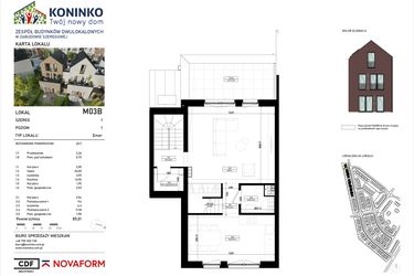 Rzut - Mieszkanie na sprzedaż 4 pokoje o powierzchni 89,07 m² - numer 3.B w Osiedle Koninko