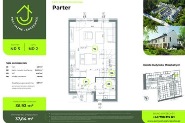 Rzut - Dom na sprzedaż 3 pokoje o powierzchni 73 m² - numer B5.2 w Przyjazne Janczewice