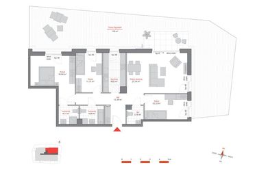 Rzut - Mieszkanie na sprzedaż 4 pokoje o powierzchni 106,04 m² - numer A1.0.6 w Atrium Oliva