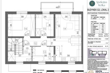 Rzut - Mieszkanie na sprzedaż 3 pokoje o powierzchni 57,66 m² - numer G3.2 w Spokojna Wólka etap V