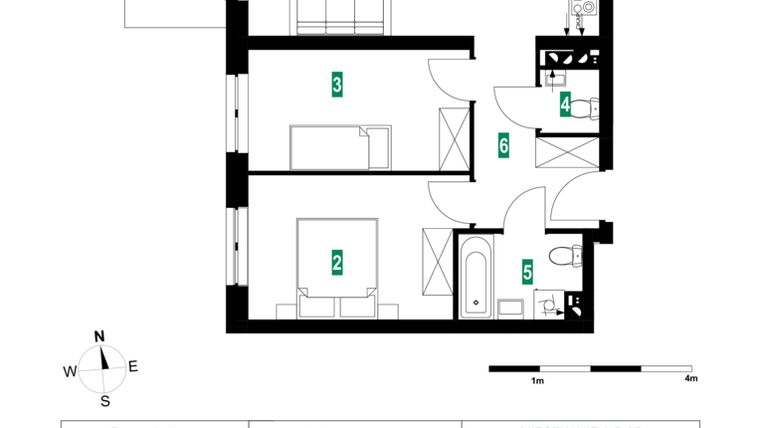 Rzut - Mieszkanie na sprzedaż 3 pokoje o powierzchni 62,99 m² - numer A.B.07 w Park Śliwowa