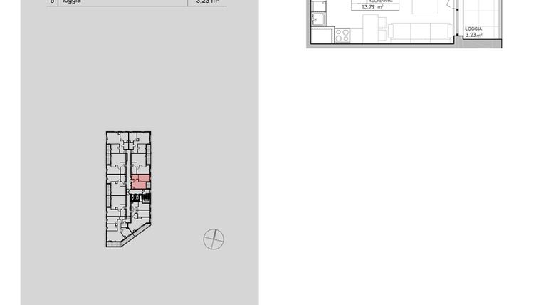 Rzut - Mieszkanie na sprzedaż 2 pokoje o powierzchni 32,5 m² - numer 2.A89 w Niebieski Bursztyn II