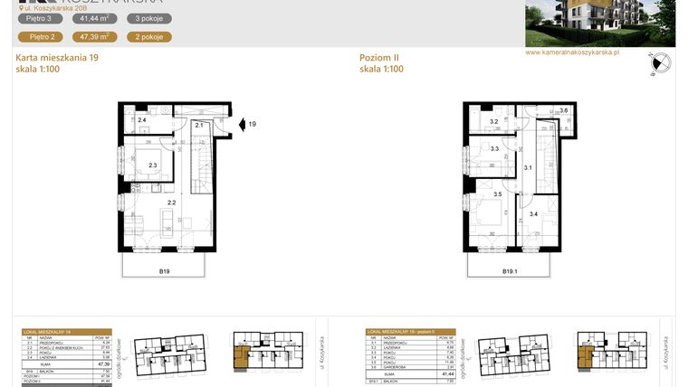 Rzut - Mieszkanie na sprzedaż 5 pokoi o powierzchni 88,83 m² - numer LM19 w Kameralna Koszykarska