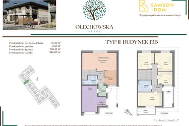 Rzut - Dom na sprzedaż 5 pokoi o powierzchni 136,43 m² - numer 13B w Olechowska Verde