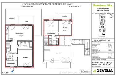 Rzut - Mieszkanie na sprzedaż 4 pokoje o powierzchni 92,5 m² - numer B11.L1 w Rokokowa Vita