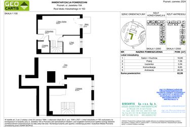 Rzut - Mieszkanie na sprzedaż 3 pokoje o powierzchni 62,99 m² - numer D163 w Jasielska 8C