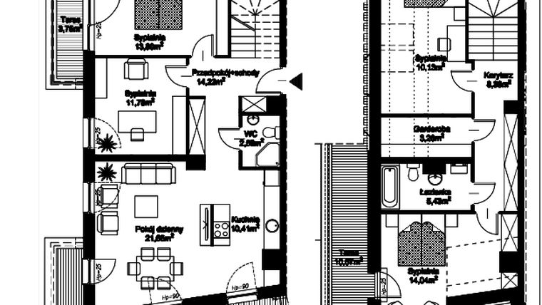 Rzut - Mieszkanie na sprzedaż 5 pokoi o powierzchni 116 m² - numer 36 w Osiedle Angielska Grobla