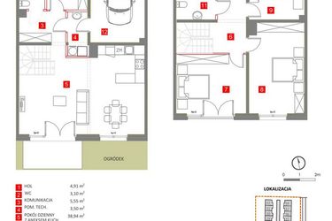 Rzut - Dom na sprzedaż 5 pokoi o powierzchni 141,88 m² - numer 2 w Słoneczny Zakątek