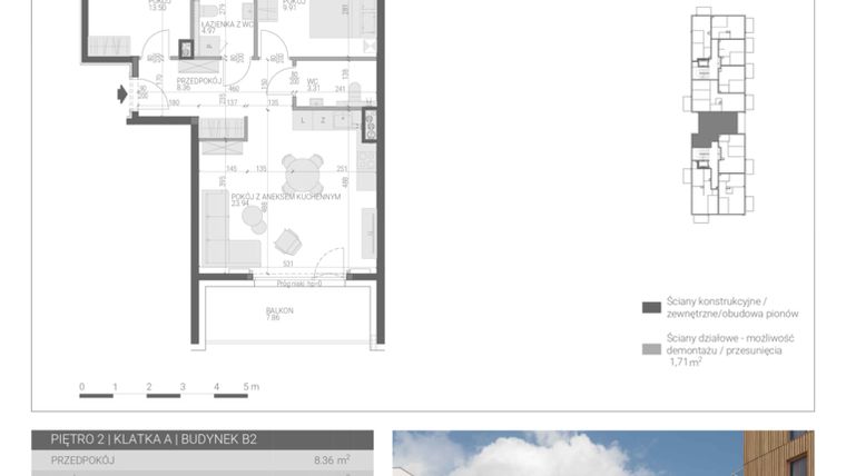 Rzut - Mieszkanie na sprzedaż 3 pokoje o powierzchni 63,99 m² - numer M-9 w Forma Augustów