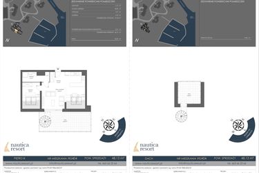 Rzut - Mieszkanie na sprzedaż 2 pokoje o powierzchni 48,13 m² - numer H.404 w Nautica Resort etap III