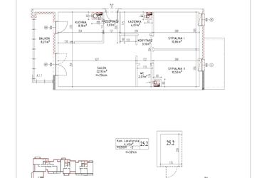 Rzut - Mieszkanie na sprzedaż 3 pokoje o powierzchni 64,74 m² - numer M-19 w Nałęczowska