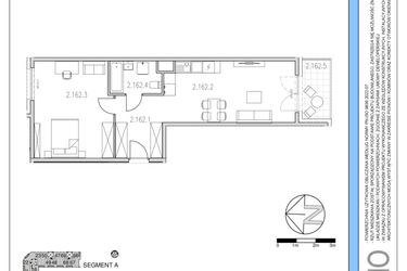 Rzut - Mieszkanie na sprzedaż 2 pokoje o powierzchni 52,96 m² - numer 162 w Osiedle Solne etap II