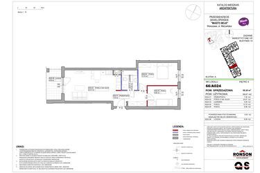 Rzut - Mieszkanie na sprzedaż 3 pokoje o powierzchni 58,67 m² - numer 15_A024 w Miasto Moje 8