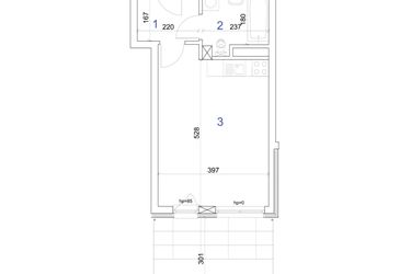 Rzut - Mieszkanie na sprzedaż 1 pokój o powierzchni 29,88 m² - numer 6A.45 w Mierzeja Wiślana etap IV