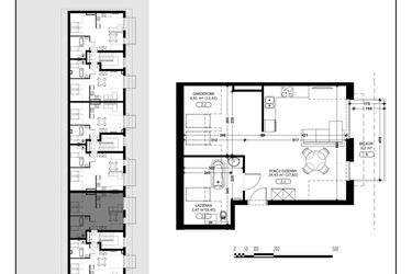 Rzut - Mieszkanie na sprzedaż 1 pokój o powierzchni 34,71 m² - numer B1-M17 w Śląska Park
