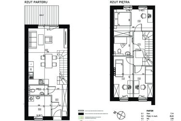 Rzut - Mieszkanie na sprzedaż 4 pokoje o powierzchni 85,74 m² - numer 3/2 w Osiedle Księżnej Dąbrówki - Skarbcowa