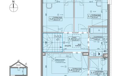 Rzut - Dom na sprzedaż 5 pokoi o powierzchni 94,5 m² - numer 170B w Arkady Walendów etap 5