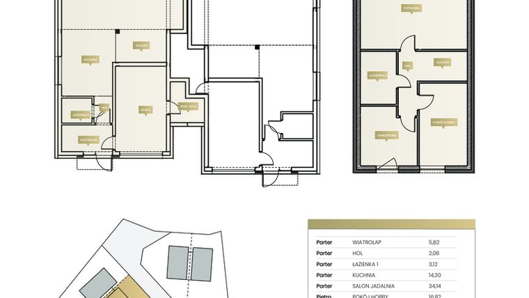 Rzut - Dom na sprzedaż 3 pokoje o powierzchni 155,51 m² - numer 2B w Na Wzgórzu 2
