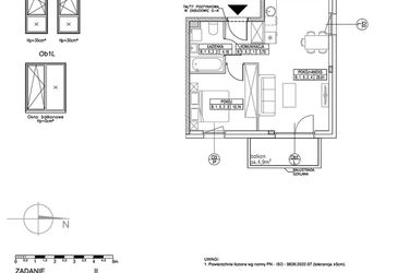 Rzut - Mieszkanie na sprzedaż 2 pokoje o powierzchni 43,68 m² - numer B.1.5.2 w Forma II