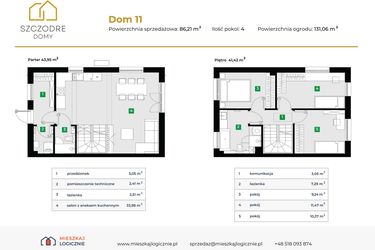 Rzut - Dom na sprzedaż 4 pokoje o powierzchni 85,31 m² - numer 32/1 w Szczodre Domy