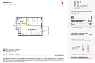 Rzut - Mieszkanie na sprzedaż 2 pokoje o powierzchni 41,27 m² - numer 76 w Miasteczko Julianów