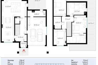 Rzut - Dom na sprzedaż 5 pokoi o powierzchni 218,25 m² - numer B5 w Brizo Park
