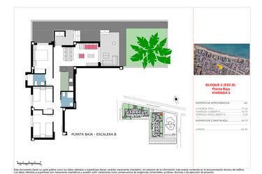 Rzut - Mieszkanie na sprzedaż 3 pokoje o powierzchni 87,77 m² - numer 0.5 w Apartamenty w Denia - 14869890
