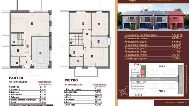 Rzut - Dom na sprzedaż 4 pokoje o powierzchni 129,96 m² - numer 9/1 w Dzielnica Hrabska