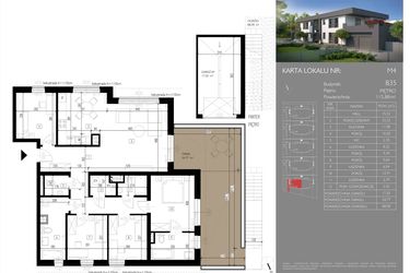Rzut - Mieszkanie na sprzedaż 4 pokoje o powierzchni 115,88 m² - numer B35.M4 w Leśna Polana