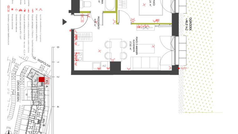Rzut - Mieszkanie na sprzedaż 2 pokoje o powierzchni 35,31 m² - numer 7 w Na Wspólnej