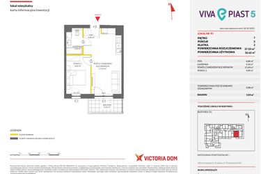 Rzut - Mieszkanie na sprzedaż 2 pokoje o powierzchni 37,5 m² - numer A.93 w Viva Piast 5