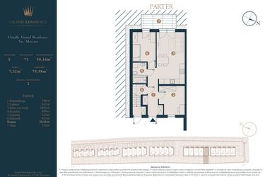Rzut - Dom na sprzedaż 3 pokoje o powierzchni 50,16 m² - numer L71 w Osiedle Św. Marcina