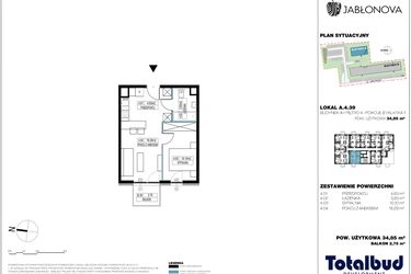 Rzut - Mieszkanie na sprzedaż 2 pokoje o powierzchni 35,42 m² - numer A.4.39 w Jabłonova