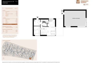 Rzut - Mieszkanie na sprzedaż 5 pokoi o powierzchni 99,97 m² - numer A1 w Kosocicka Ambient