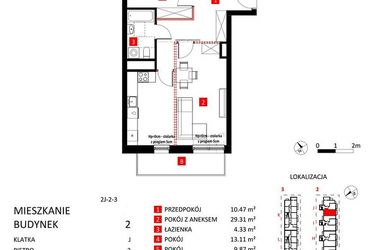 Rzut - Mieszkanie na sprzedaż 2 pokoje o powierzchni 38 m² - numer AJ_17/8 w Apartamenty Jeździecka