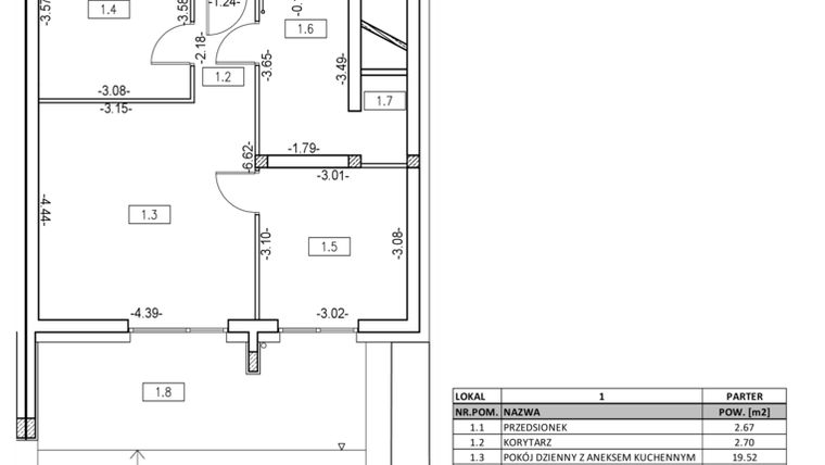 Rzut - Mieszkanie na sprzedaż 3 pokoje o powierzchni 53,31 m² - numer M3 w Osiedle Zygmunta