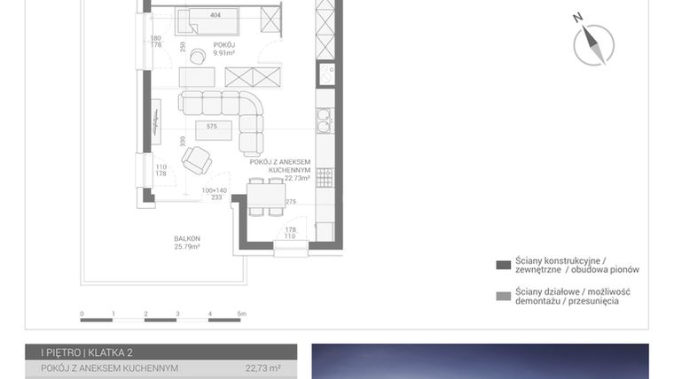 Rzut - Mieszkanie na sprzedaż 3 pokoje o powierzchni 56,08 m² - numer M32 w Apartamenty Przystań bud. F