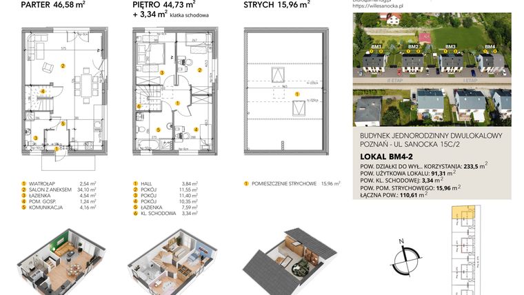 Rzut - Dom na sprzedaż 4 pokoje o powierzchni 110,61 m² - numer BM4_2 w Wille Sanocka