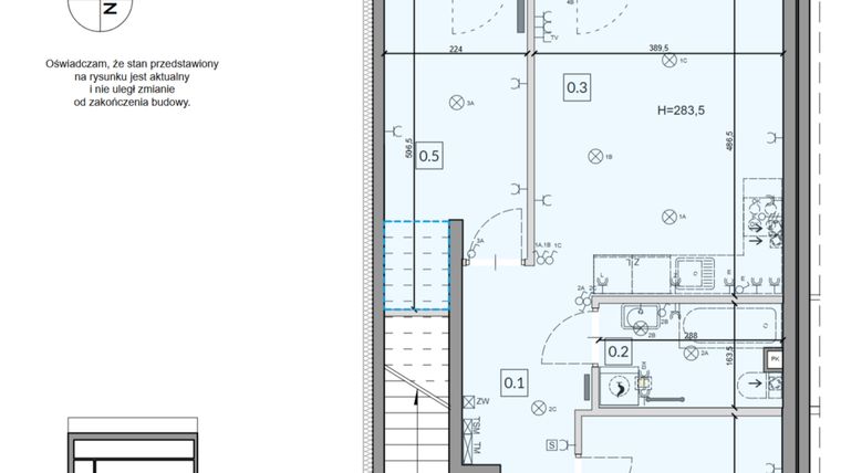 Rzut - Mieszkanie na sprzedaż 3 pokoje o powierzchni 49,41 m² - numer 55 w Boska Ksawerowska IV