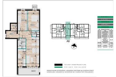 Rzut - Mieszkanie na sprzedaż 4 pokoje o powierzchni 82,37 m² - numer A06 w Lwowska 14