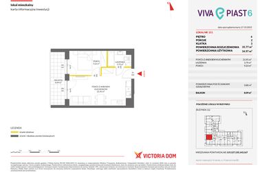 Rzut - Mieszkanie na sprzedaż 2 pokoje o powierzchni 35,77 m² - numer 151 w Viva Piast 6