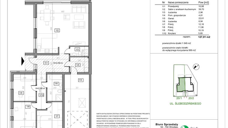 Rzut - Dom na sprzedaż 4 pokoje o powierzchni 127,91 m² - numer 2B20/1 w Osiedle Malownicze cz. II
