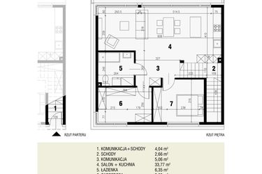 Rzut - Mieszkanie na sprzedaż 3 pokoje o powierzchni 72,97 m² - numer 3.2 w Gryczana 23