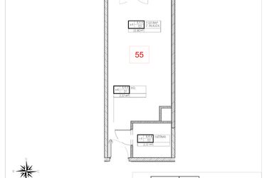 Rzut - Mieszkanie na sprzedaż 1 pokój o powierzchni 28,89 m² - numer A4.4 w Rezydencja Ogród Saski etap I i II