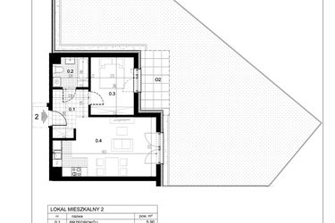 Rzut - Mieszkanie na sprzedaż 2 pokoje o powierzchni 41,13 m² - numer C1.2 w Centralna II