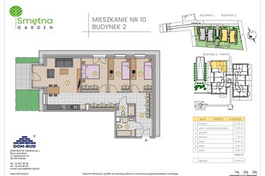 Rzut - Mieszkanie na sprzedaż 4 pokoje o powierzchni 79,85 m² - numer 10 w Smętna Garden