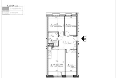 Rzut - Mieszkanie na sprzedaż 4 pokoje o powierzchni 62,49 m² - numer B4.12 w Osiedle Dolina Cisów - bud. B4 i B5