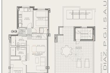 Rzut - Mieszkanie na sprzedaż 2 pokoje o powierzchni 59,6 m² - numer T1.34 w Residencial La Isla III