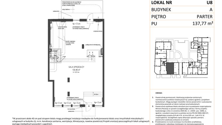 Rzut - Lokal użytkowy na sprzedaż 1 pokój o powierzchni 95,22 m² - numer 9 w Esencja