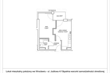 Rzut - Mieszkanie na sprzedaż 2 pokoje o powierzchni 35,65 m² - numer 4/10. w Apartamenty Nowy Targ